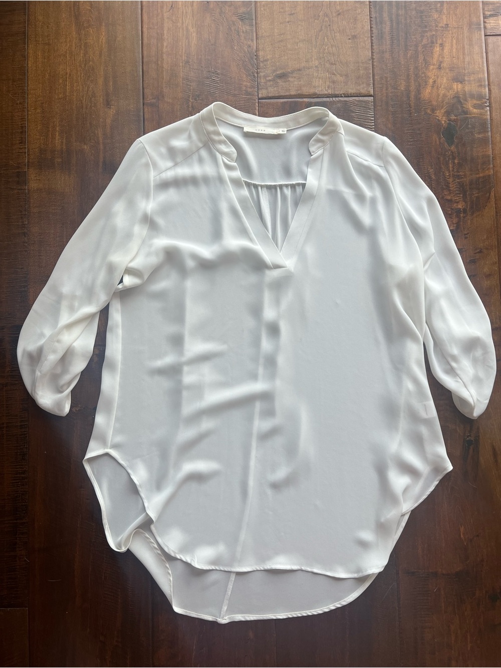 Women's White V-Neck Blouse - Classic Lightweight Top